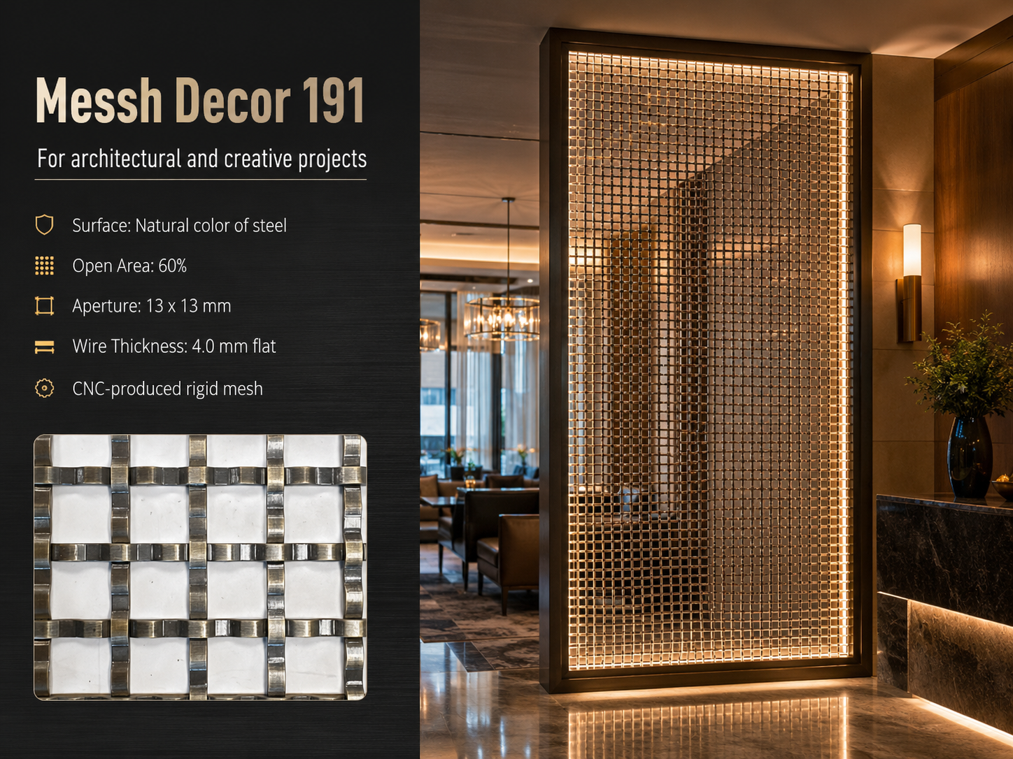 Messh Decor 191 – Decorative Woven Metal Mesh