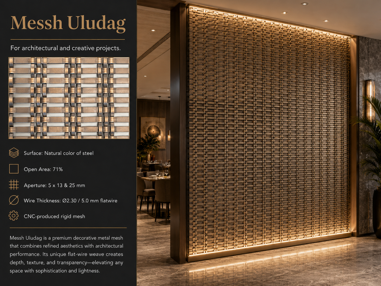 Messh Uludag – Decorative Woven Flat-Wire Metal Mesh