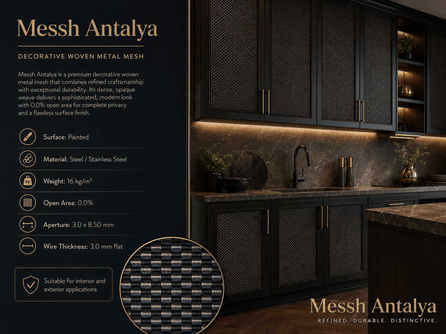 Messh Antalya – Decorative Woven Flat-Wire Metal Mesh