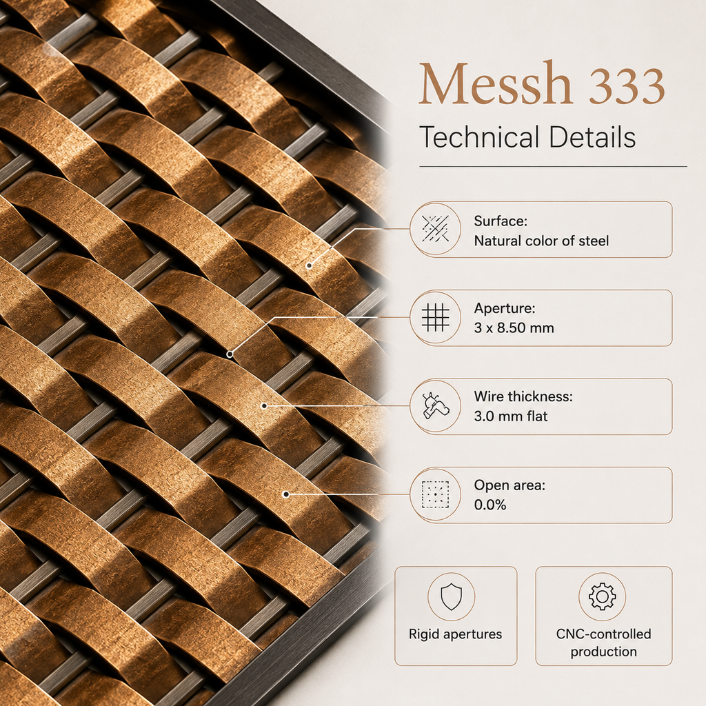 Messh 333 – Decorative Woven Flat-Wire Metal Mesh