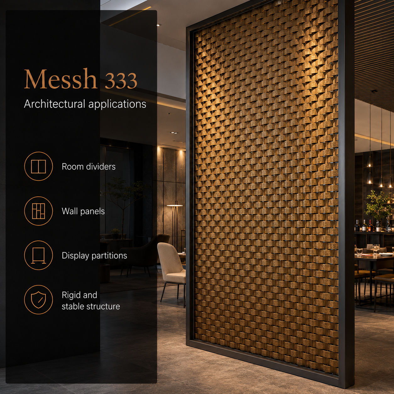Messh 333 – Decorative Woven Flat-Wire Metal Mesh