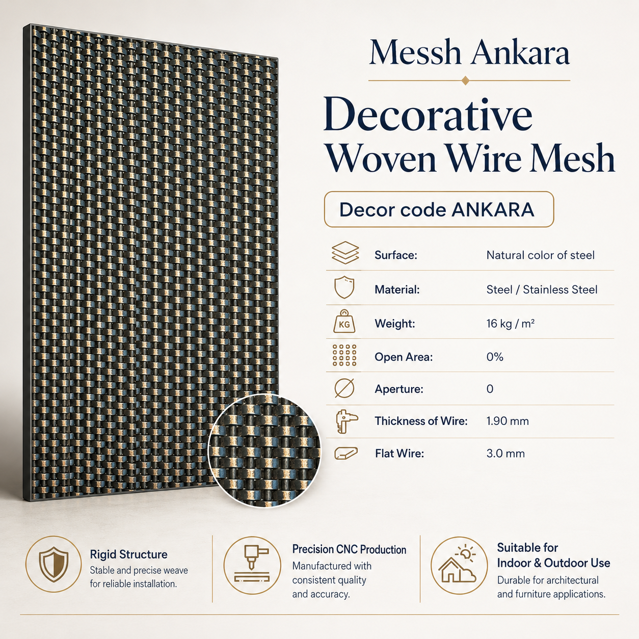 Messh Ankara – ANKARA Decorative Woven Wire Mesh