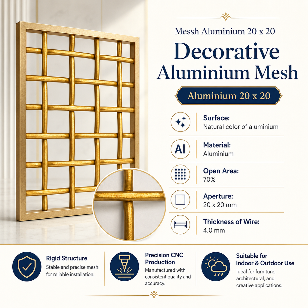 Messh Aluminium 20x20 – Decorative Aluminium Wire Mesh