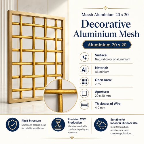 Messh Aluminium 20x20 – Decorative Aluminium Wire Mesh