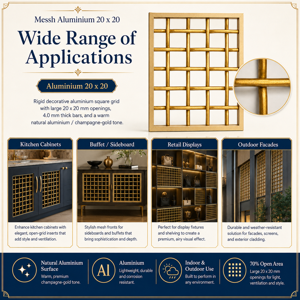 Messh Aluminium 20x20 – Decorative Aluminium Wire Mesh
