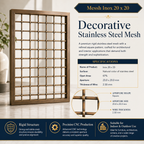Messh Inox 20x20 – Decorative Stainless Steel Wire Mesh