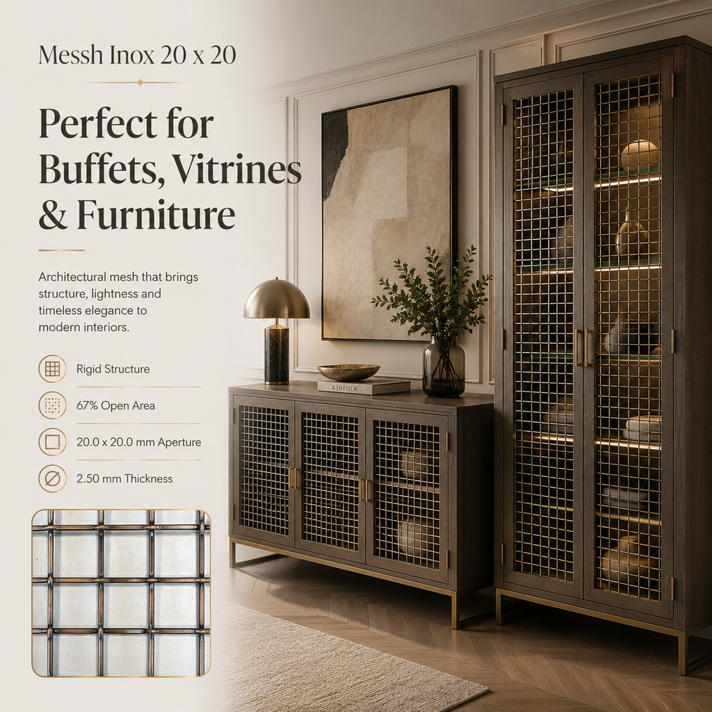 Messh Inox 20x20 – Decorative Stainless Steel Wire Mesh