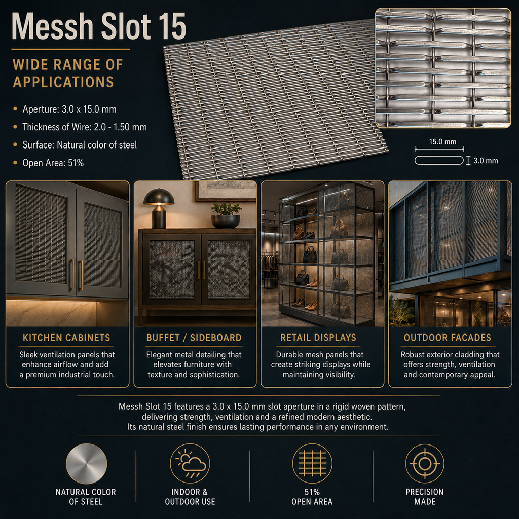 Messh Slot 15 – Decorative Slot Wire Mesh