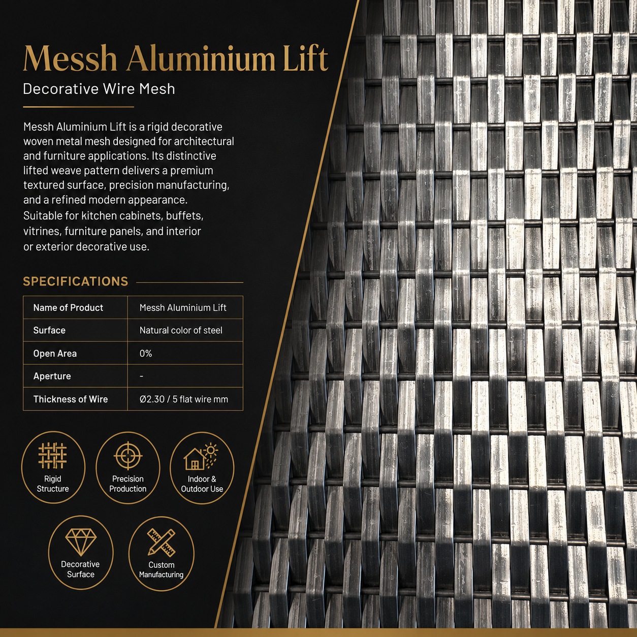 Messh Aluminium Lift – Decorative Wire Mesh