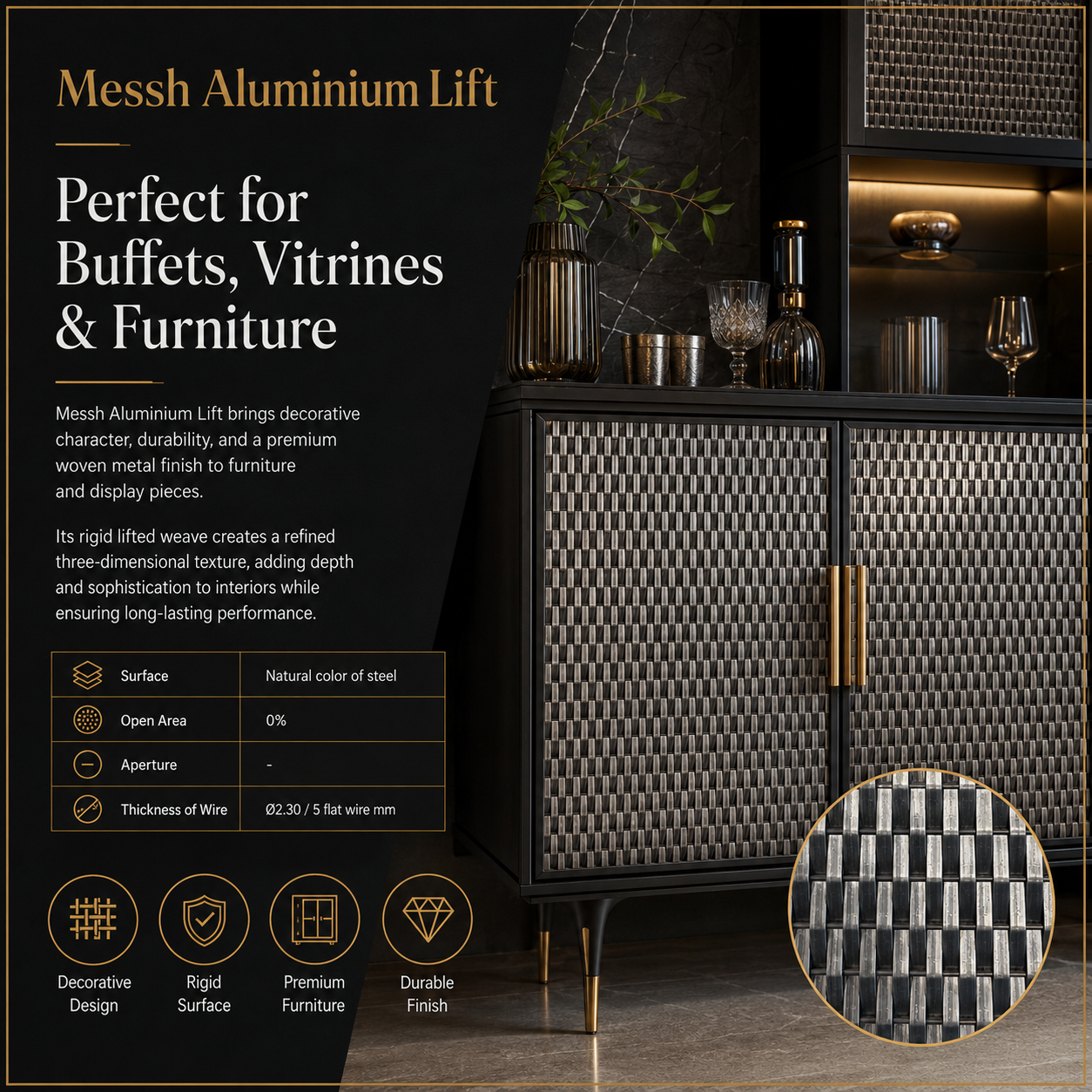 Messh Aluminium Lift – Decorative Wire Mesh
