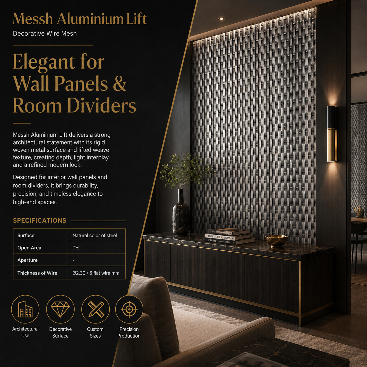 Messh Aluminium Lift – Decorative Wire Mesh