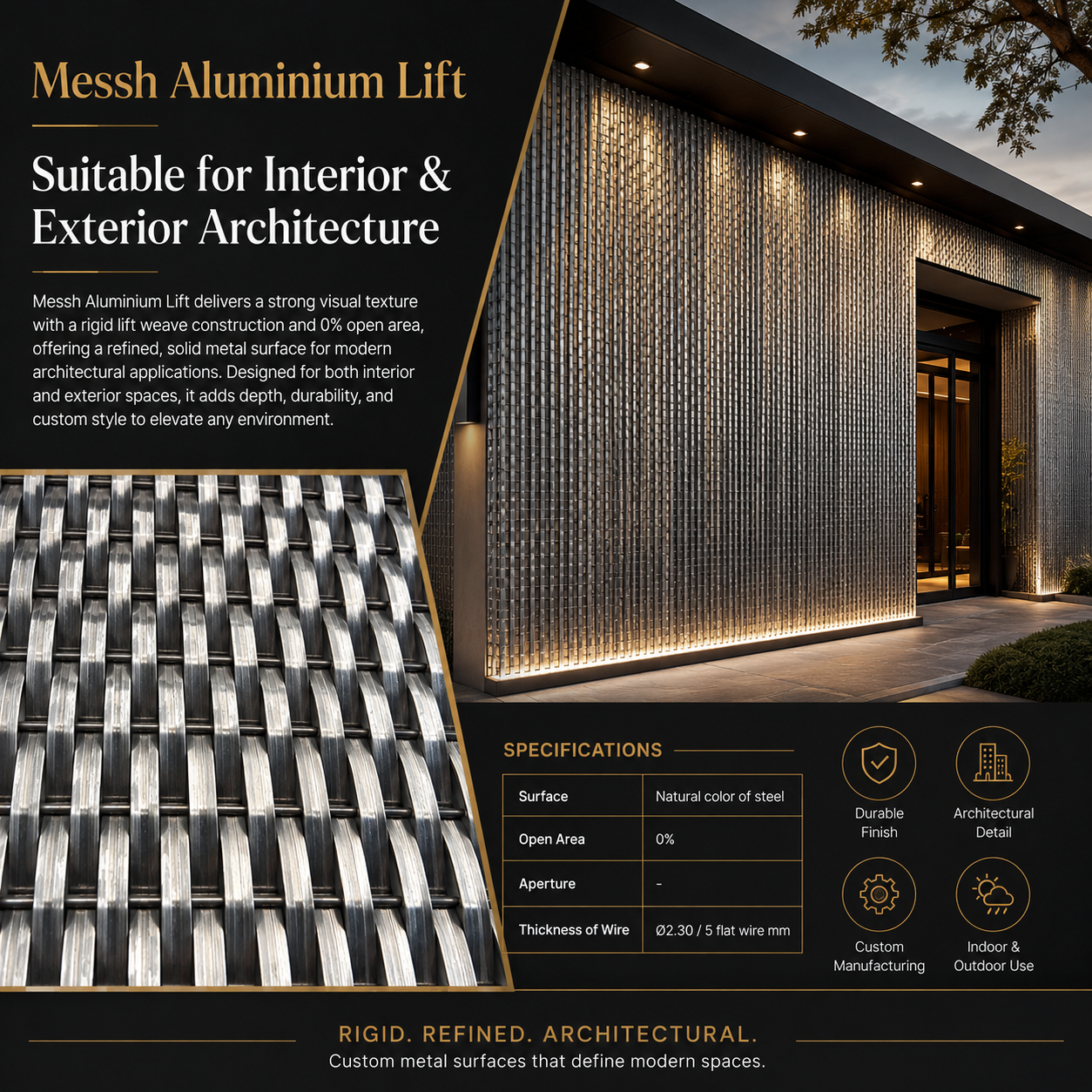 Messh Aluminium Lift – Decorative Wire Mesh