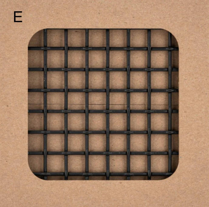 Wire Mesh Black Matte Twin Flat-Top Creative Grille Mesh